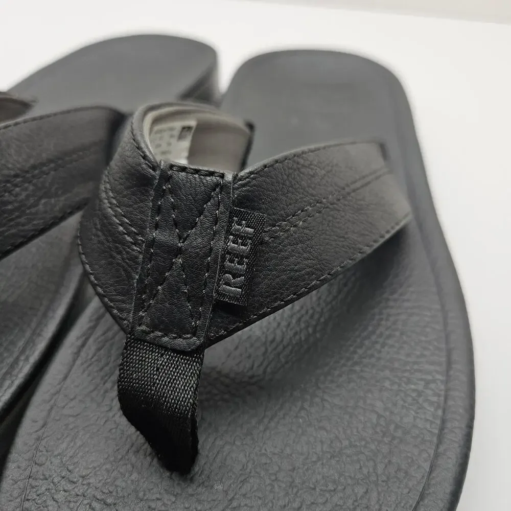 Reef Journeyer Flip Flops Mens 7 Thong Sandals Black Cushion Comfort Beach
